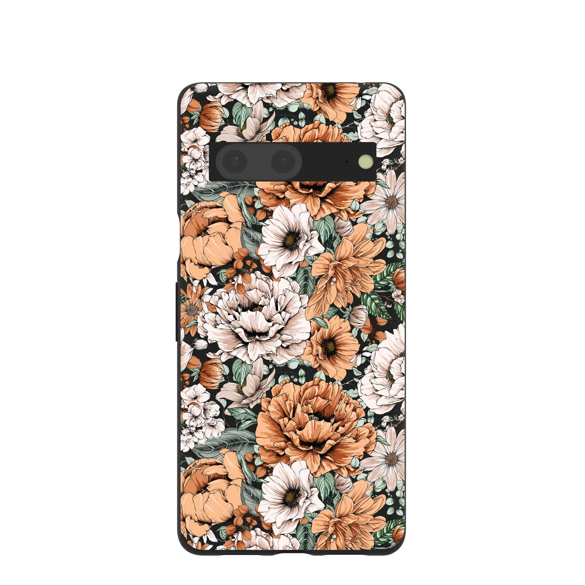 Black Peachy Peonies Google Pixel 7 Case