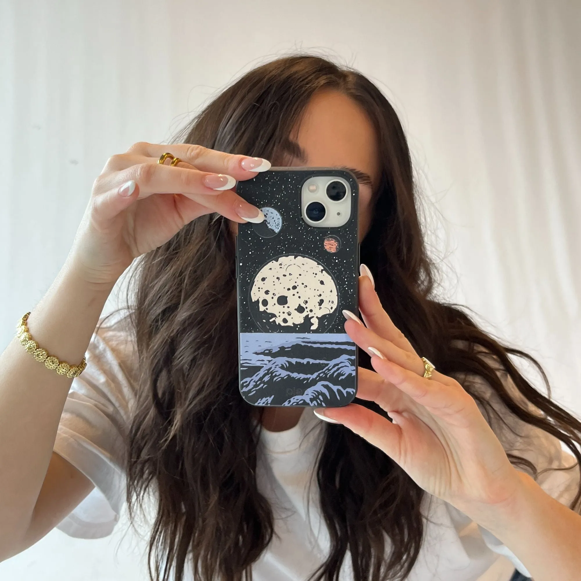 Black Retro Moon iPhone XR Case