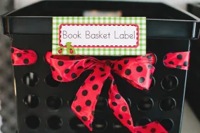 Book Basket Labels | Lovely Ladybugs | UPRINT | Schoolgirl Style