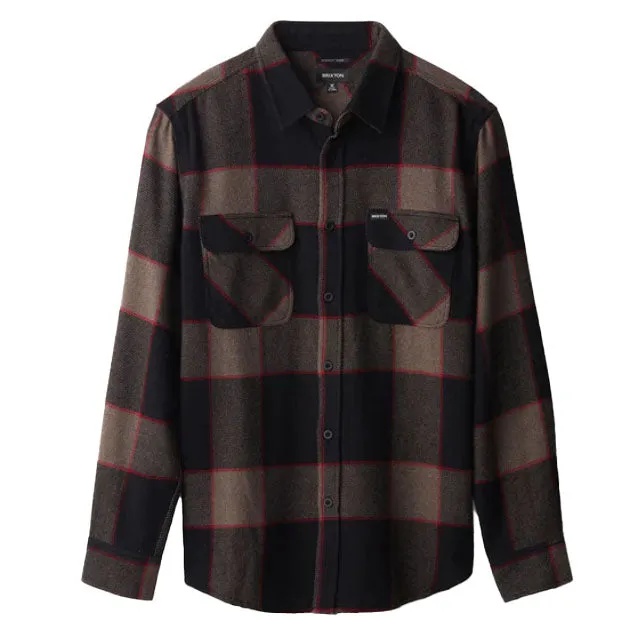 BOWERY L/S FLANNEL HEATHER GREY/CHARCOAL