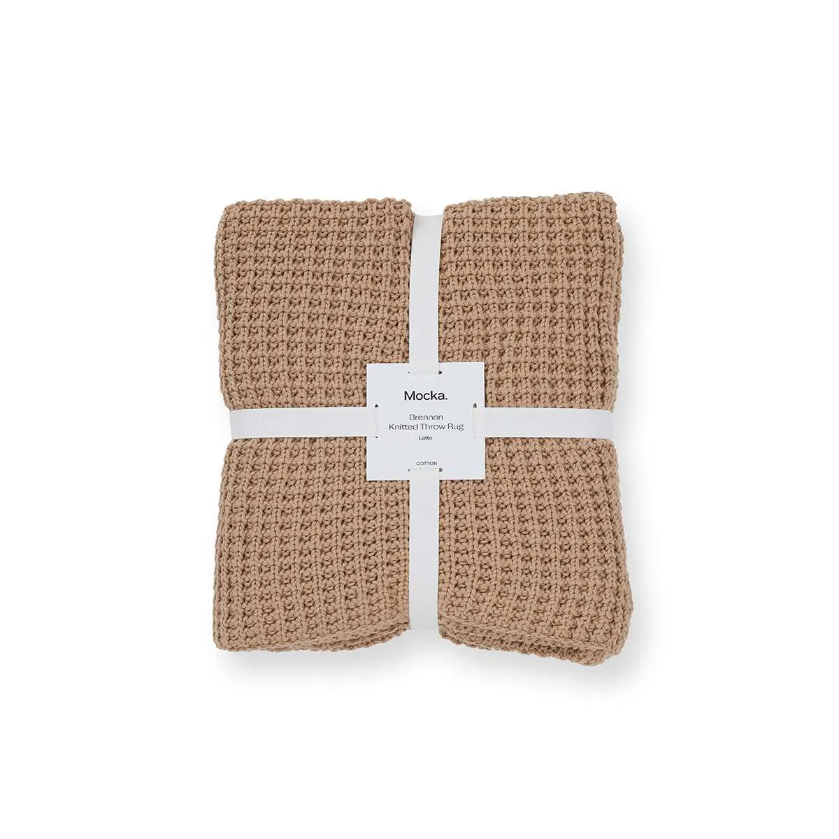 Brennan Knit Throw Rug - Latte