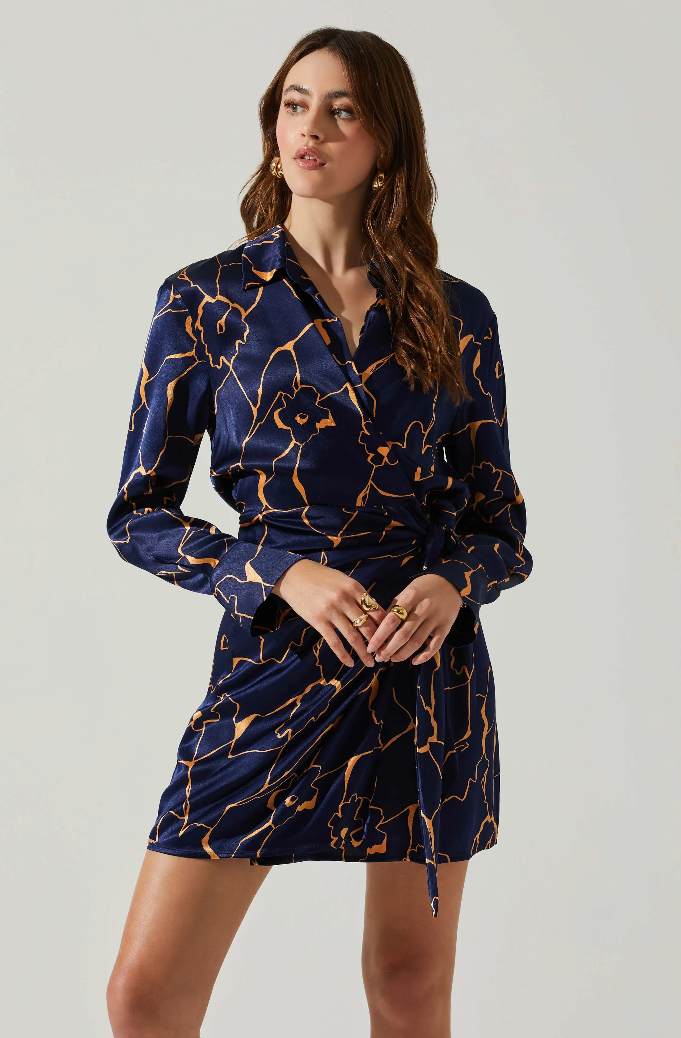 Brielle Satin Floral Mini Dress