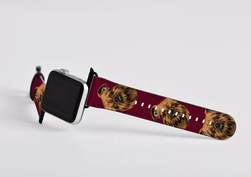 Brussels Griffon Maroon Apple Watch Strap