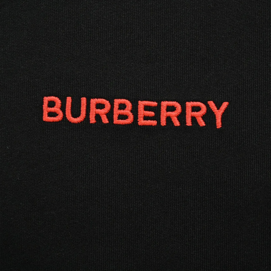 Burberry Check Collar T-Shirt in Black