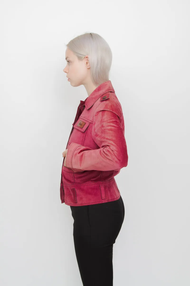 BURGUNDY LEATHER JACKET