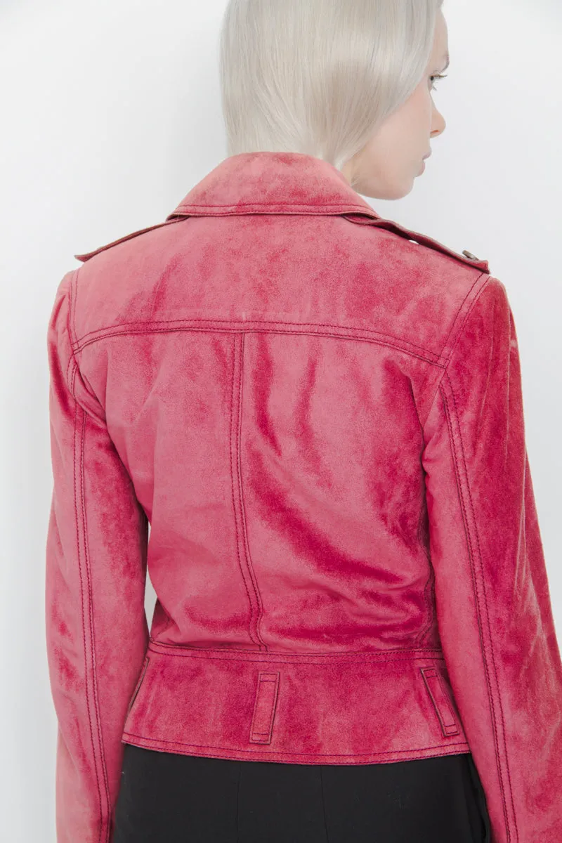 BURGUNDY LEATHER JACKET