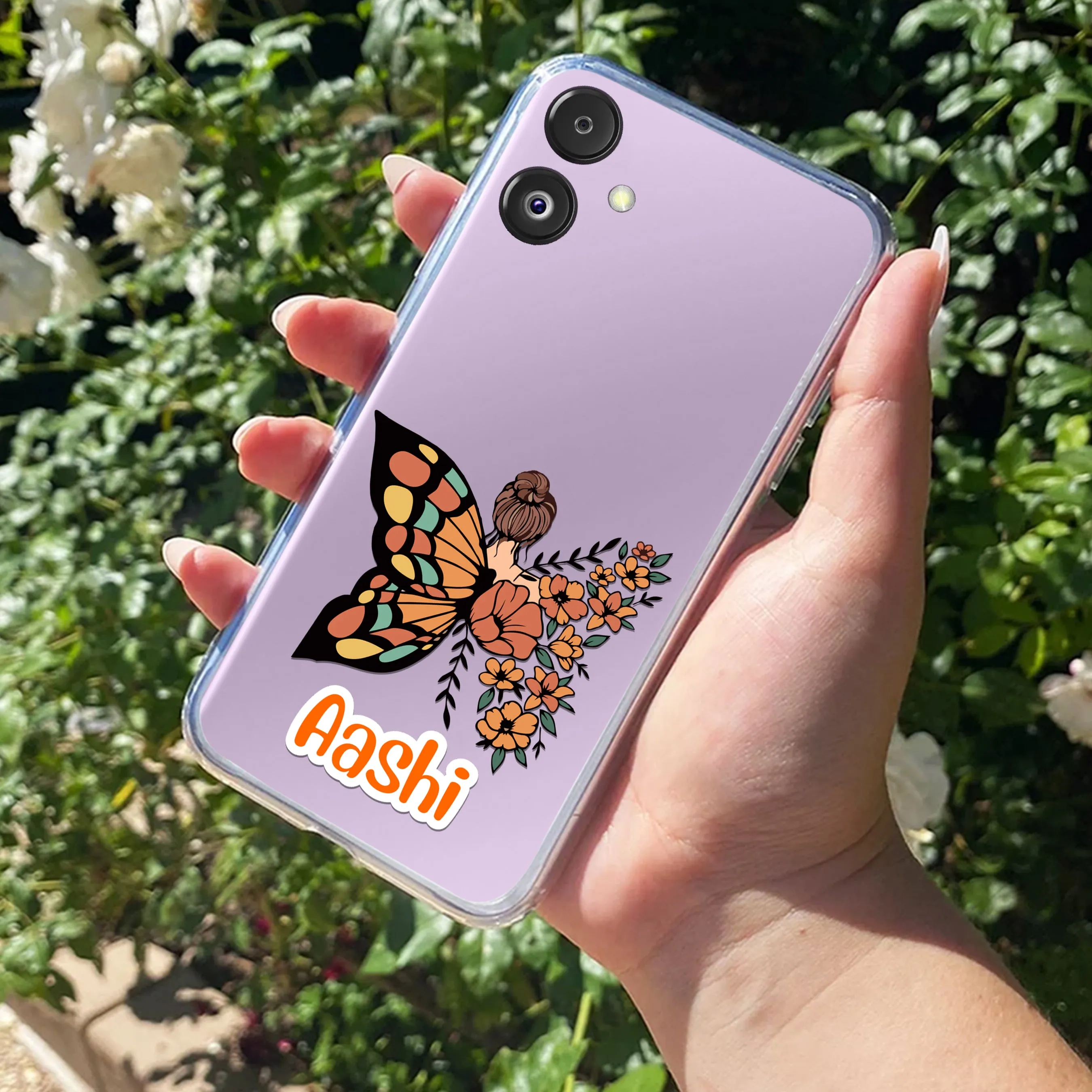 Butterfly Customize Transparent Silicon Case For Samsung