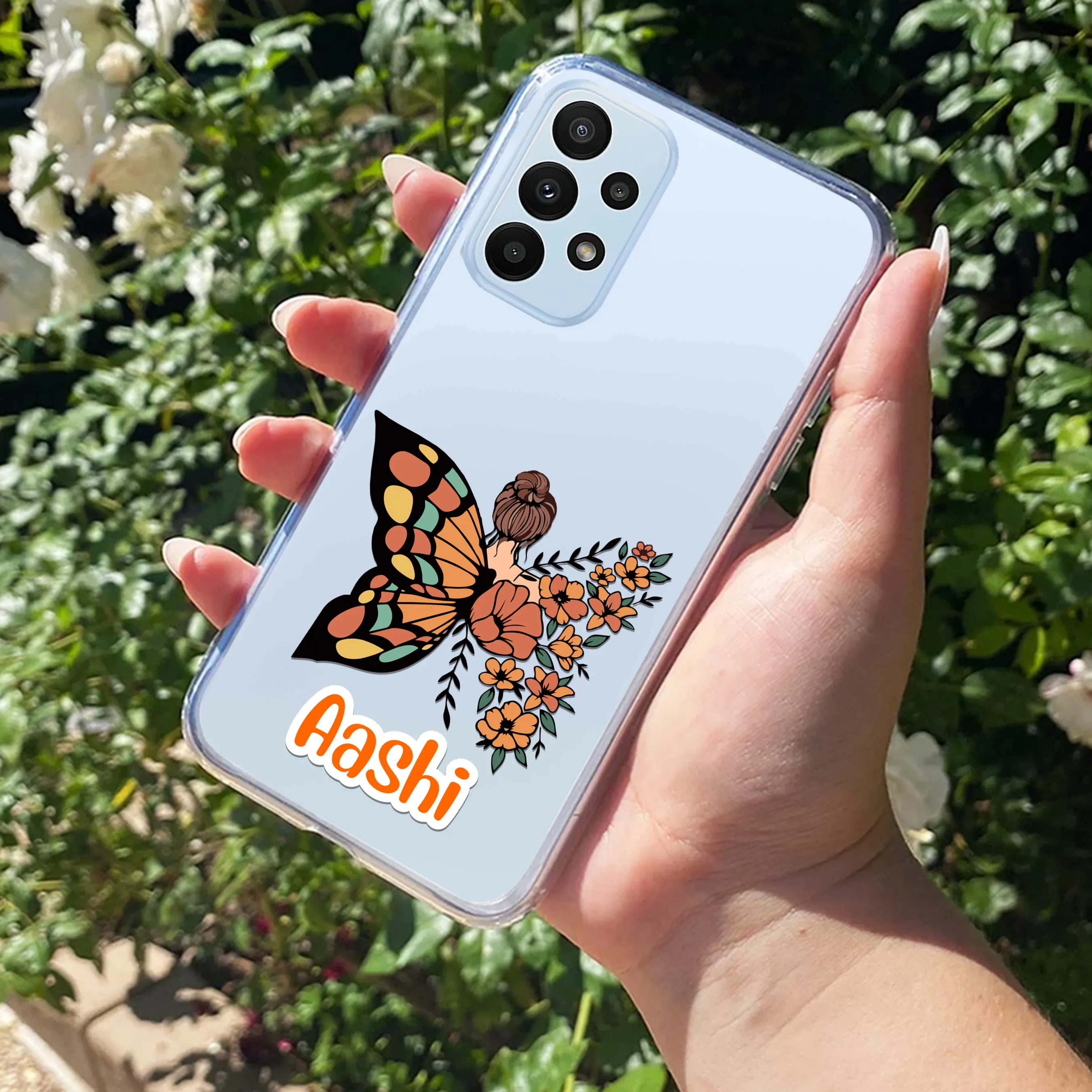 Butterfly Customize Transparent Silicon Case For Samsung