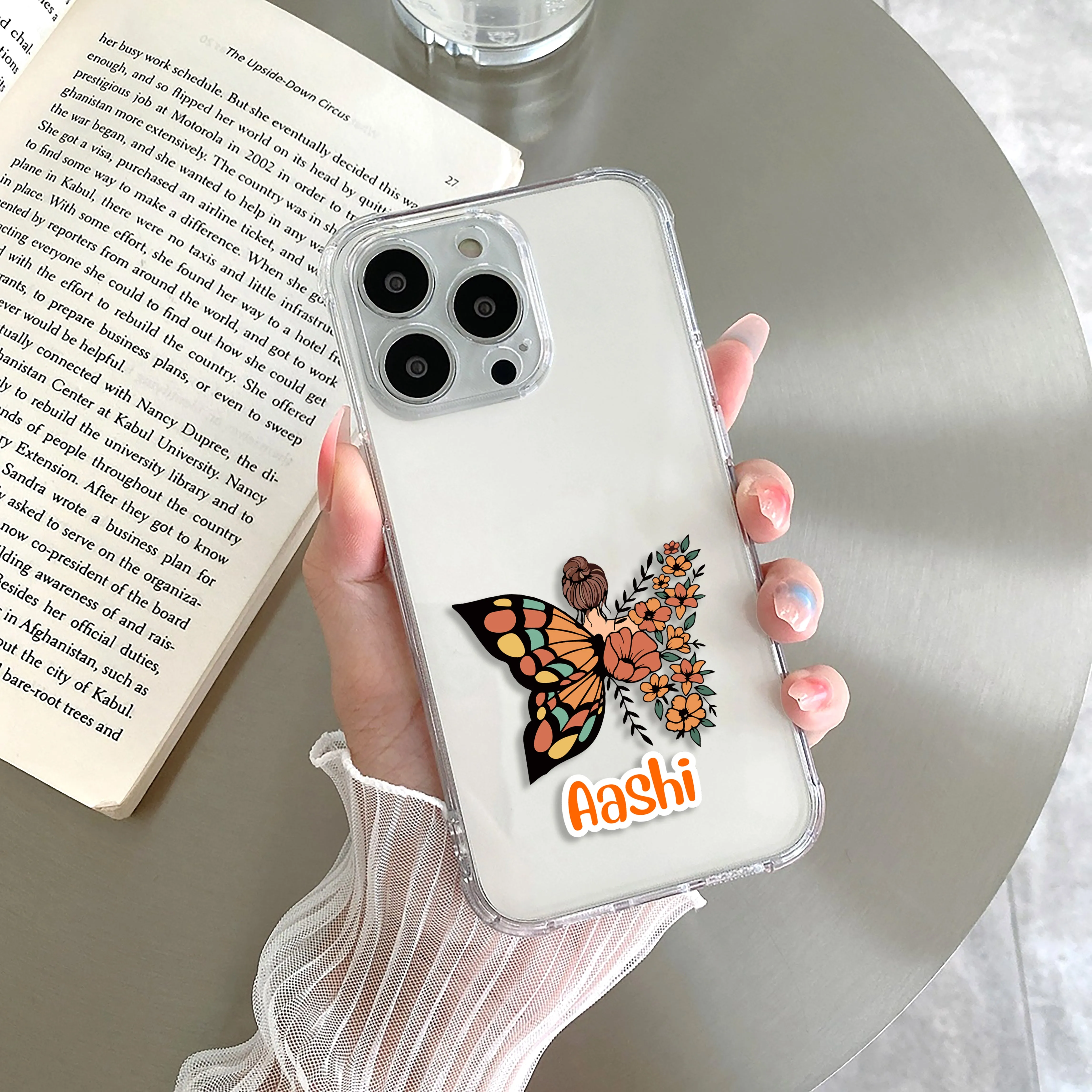 Butterfly Customize Transparent Silicon Case For Samsung