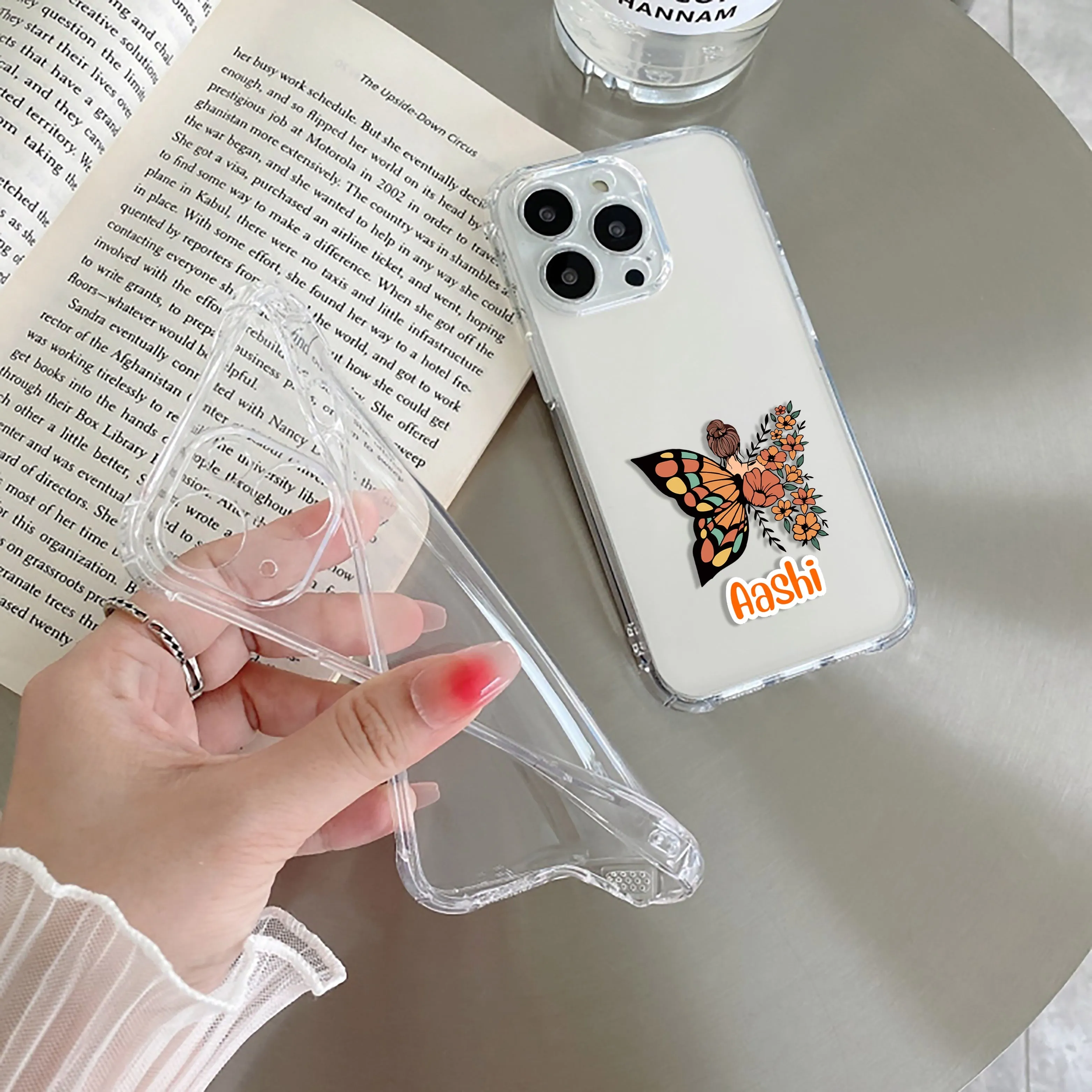 Butterfly Customize Transparent Silicon Case For Samsung