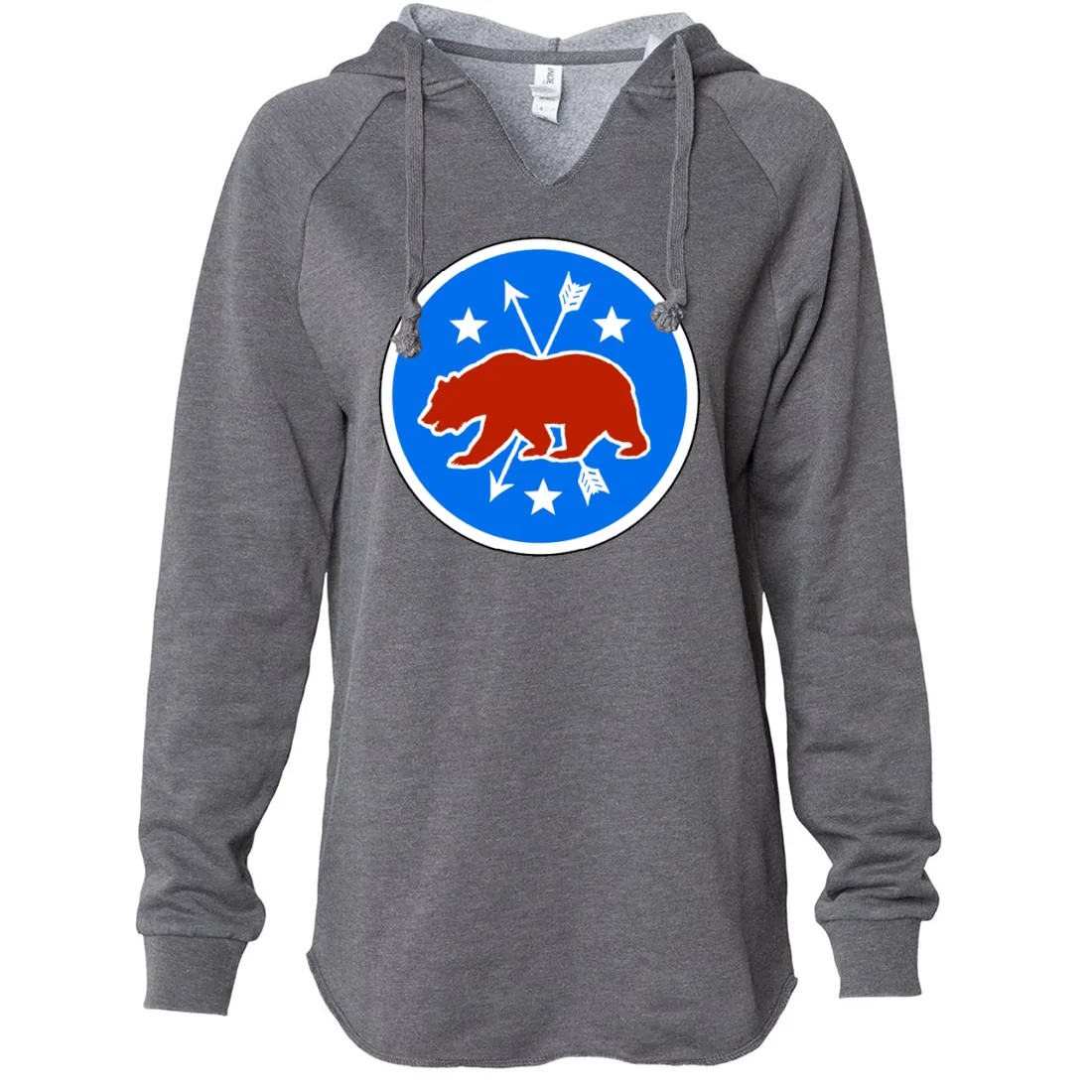 California Republic Arrow Star Emblem Women's Soft Hooded Pullover