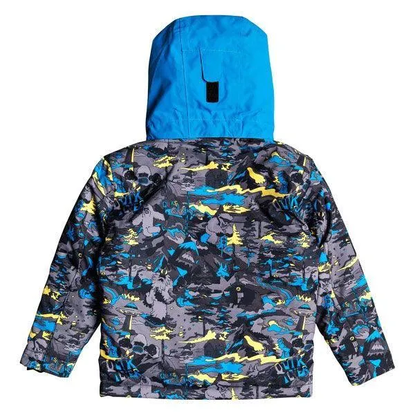 Campera Quiksilver Snow Little Mission Kids Gris Azul Print