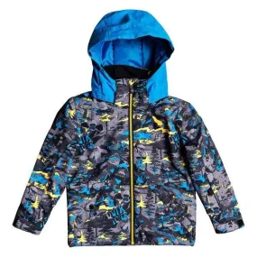 Campera Quiksilver Snow Little Mission Kids Gris Azul Print