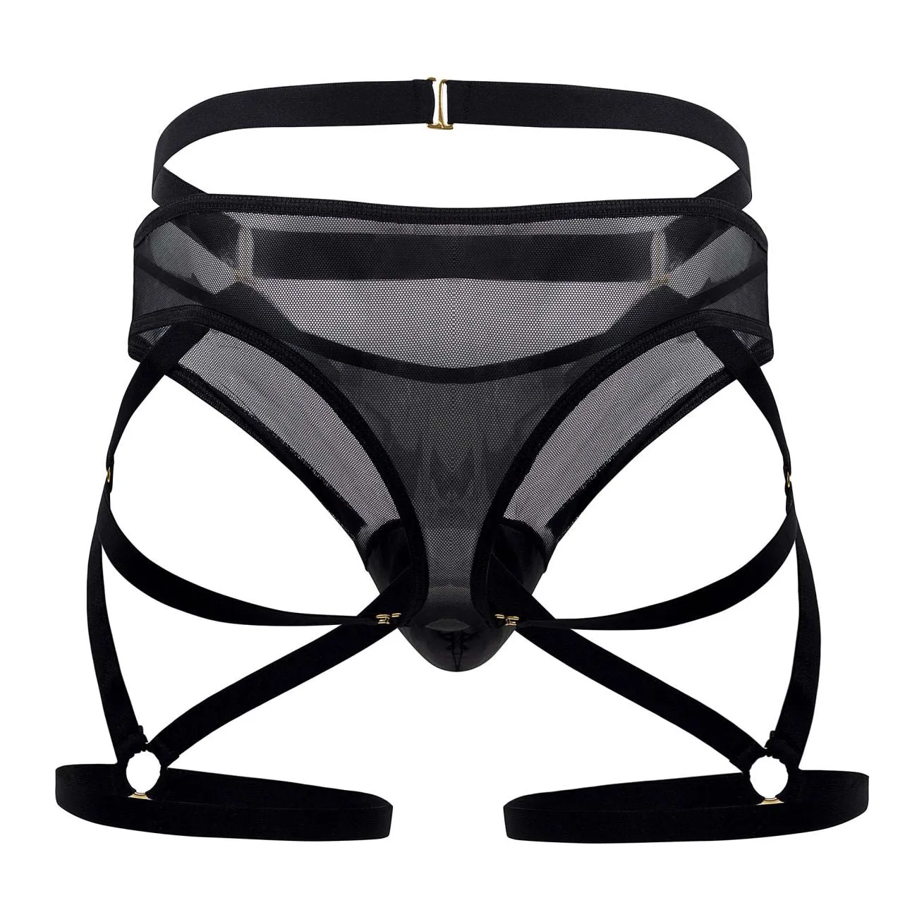 CandyMan 99674 Garter Thongs Two Piece Set Color Black