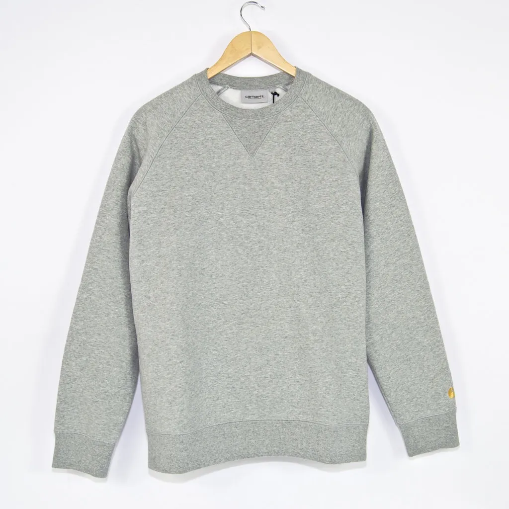 Carhartt WIP - Chase Crewneck Sweatshirt - Grey Heather / Gold