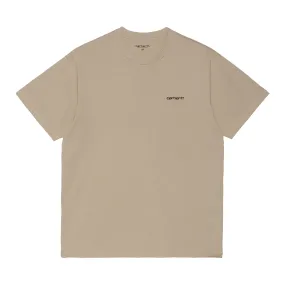 Carhartt WIP Script Embroidery T Shirt - Wall / Black