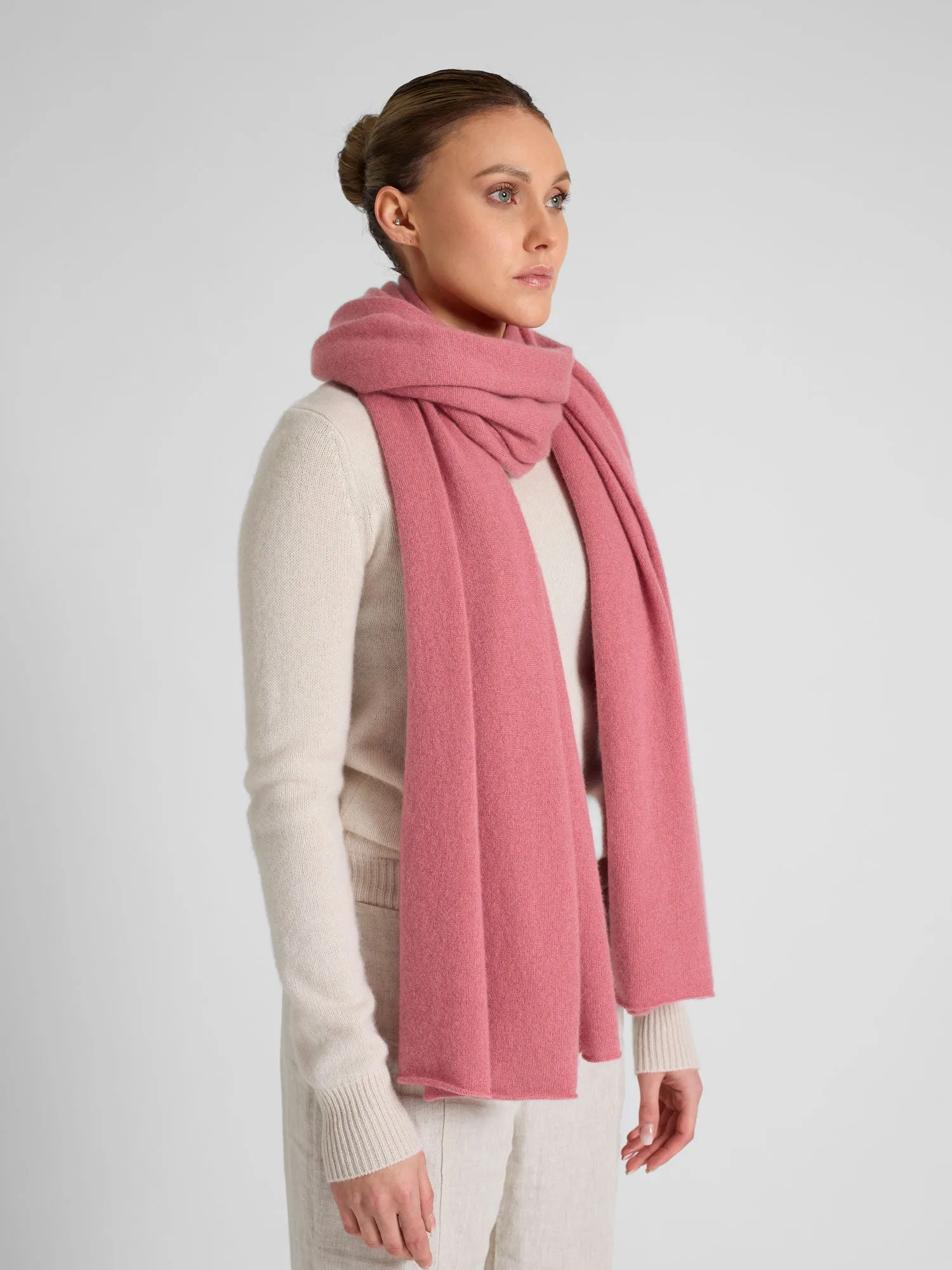 Cashmere scarf "Signature" - pink berry