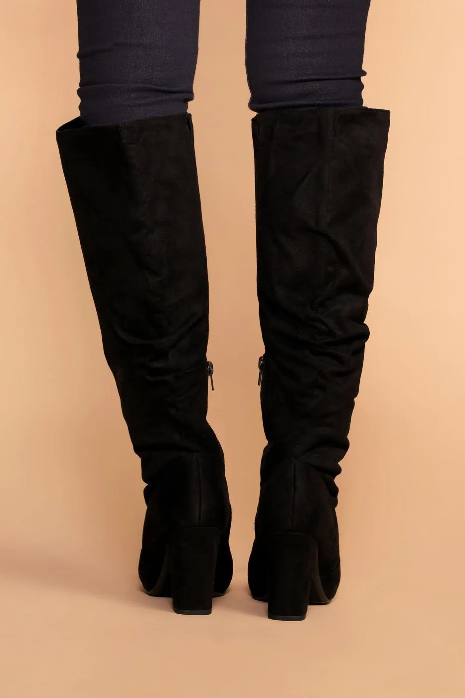 Cassia Black Knee High Boots