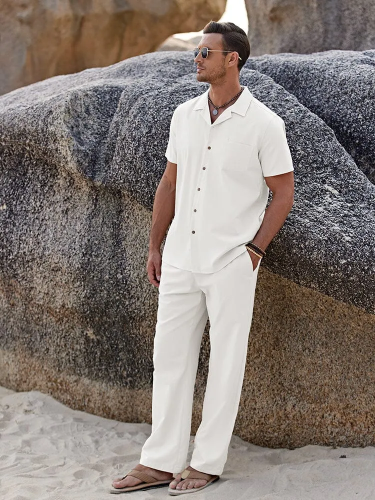 Casual Linen Style Beach Shirt Sets (US Only)