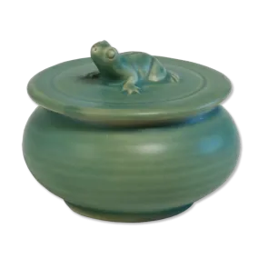 Celadon Ceramic Frog Sugar Bowl