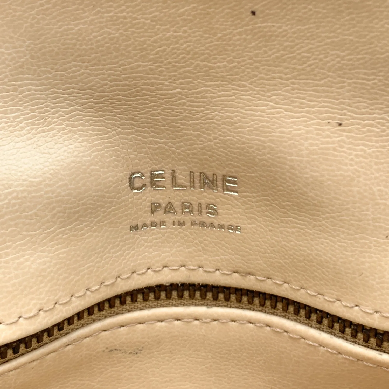 Celine Vintage Beige Vinyl C Macadam Canvas Clutch Bag Purse