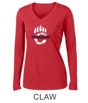 Chap Baseball Ladies Wicking Long Sleeve Tee in 3 Designs