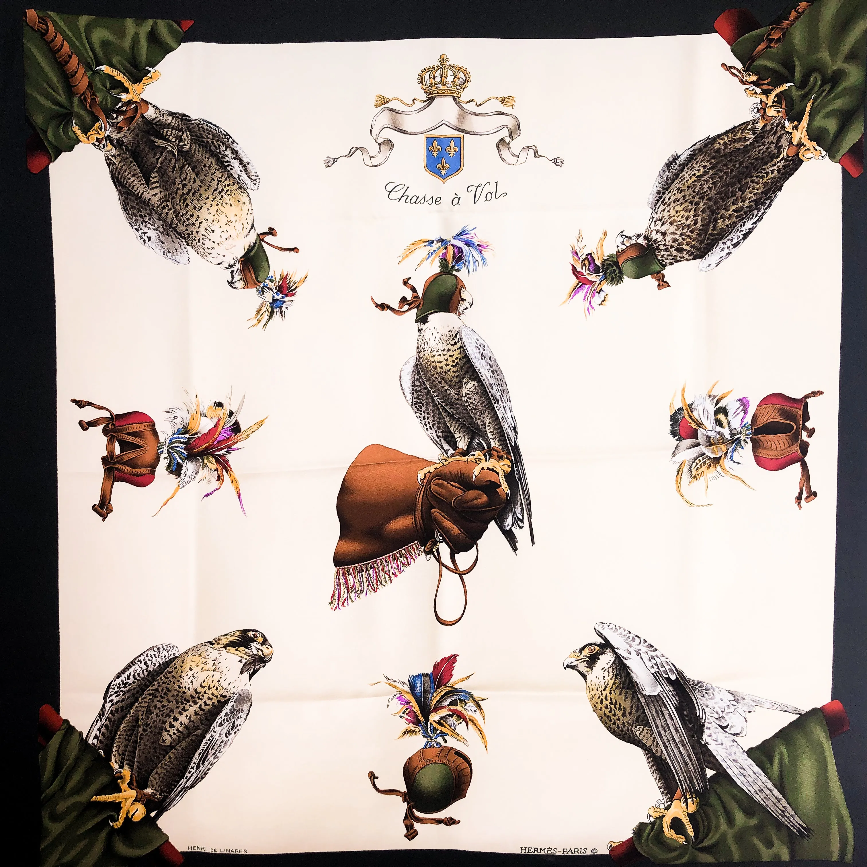 Chasse a Vol Hermes Silk Scarf Vintage RARE