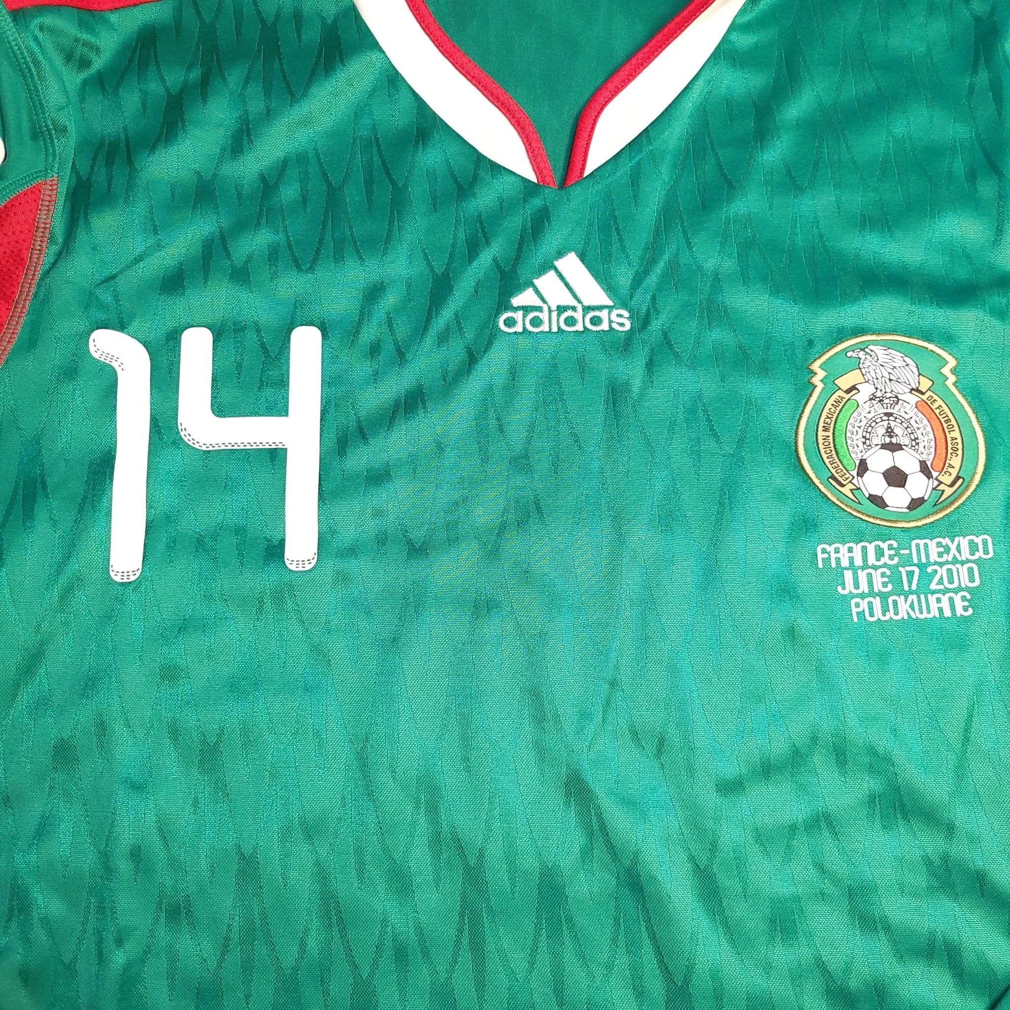 Chicharito Mexico 2010 WORLD CUP Home Long Sleeve Soccer Jersey Shirt L SKU# P41409