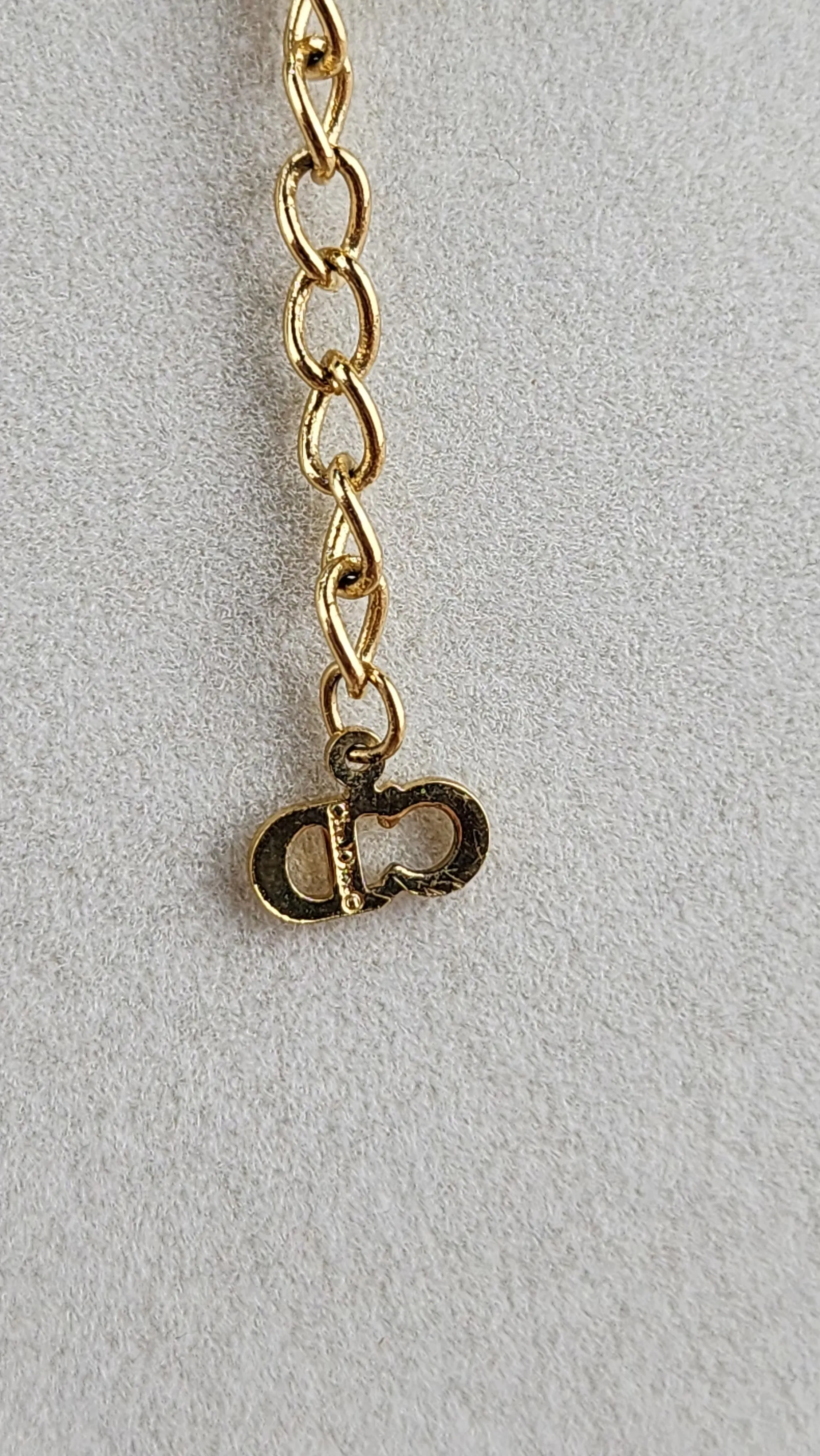 Christian Dior Diamanté Circle Pendant Necklace