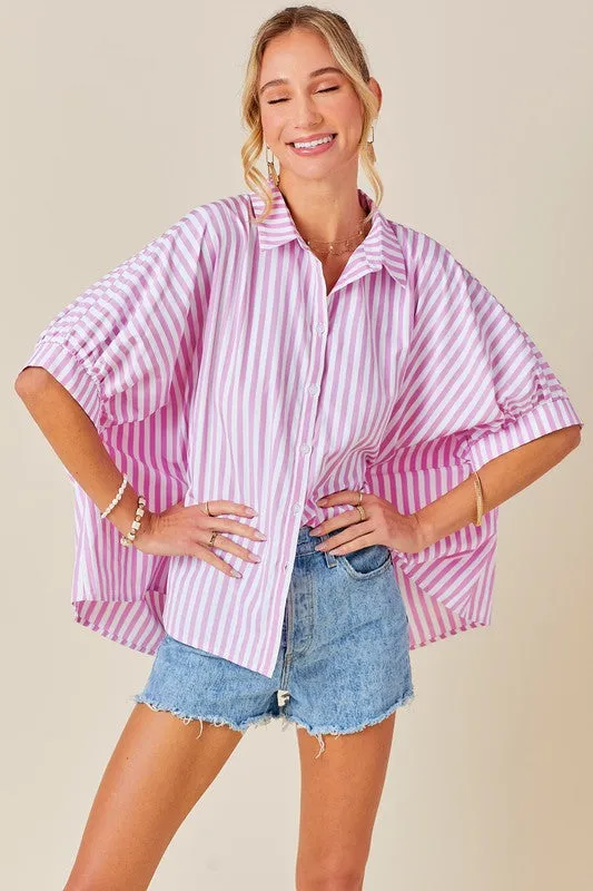 Classic Love Pink Striped Top