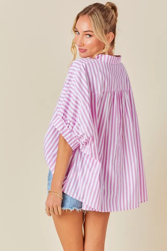 Classic Love Pink Striped Top