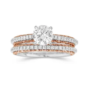 CLASSIC TWO-TONE BRIDAL SET WITH LAB GROWN DIAMONDS, 1 3/8 CT TW