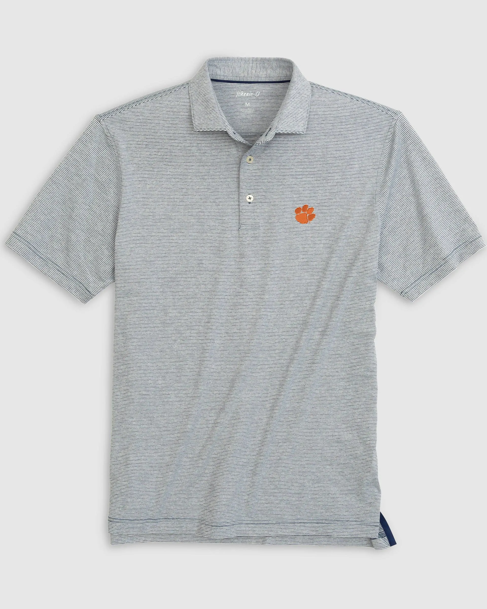 Clemson Lyndonn Striped Performance Polo