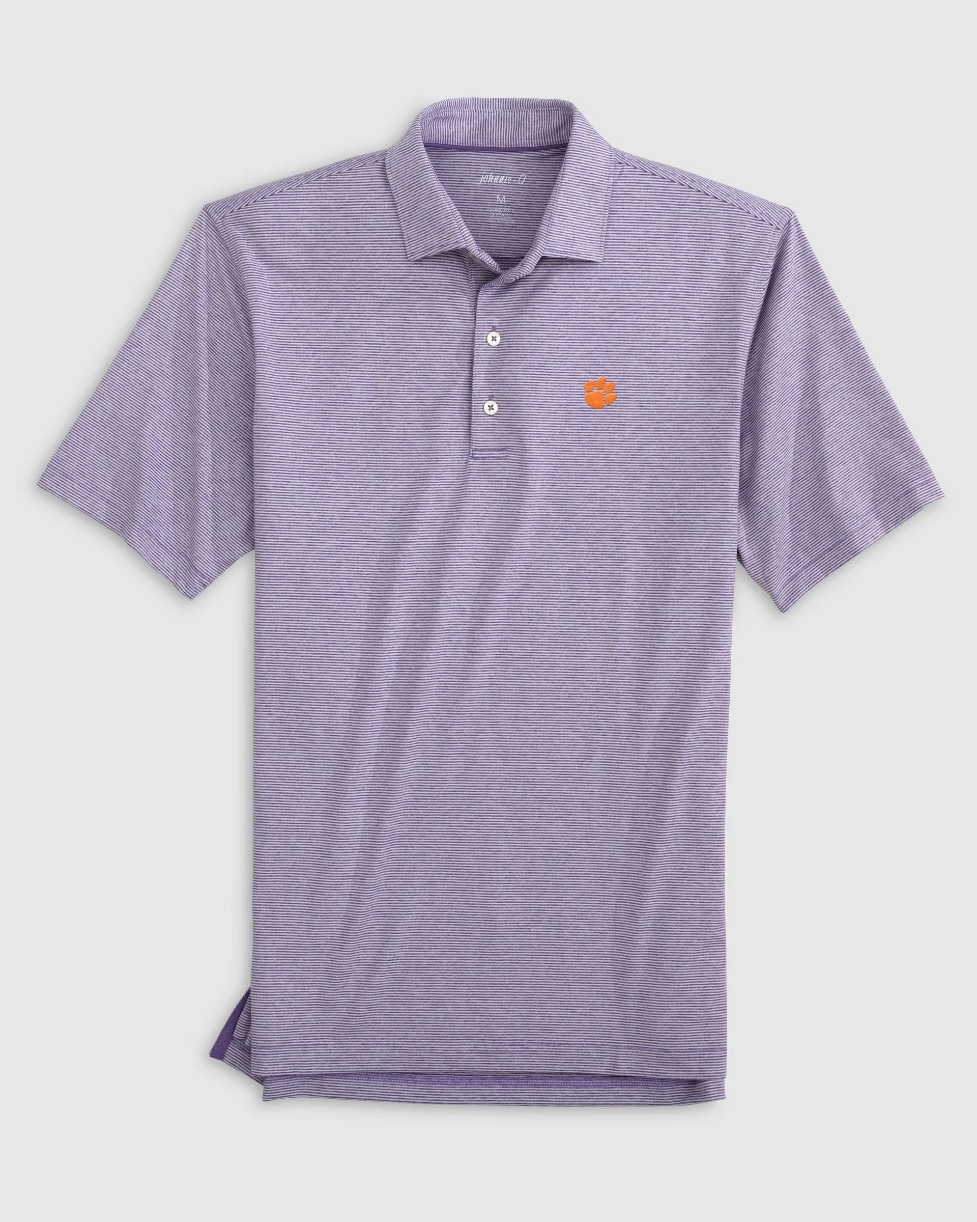 Clemson Lyndonn Striped Performance Polo