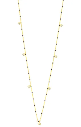 DALE ENAMEL CHAIN WITH STATIONED CHARMS NECKLACE