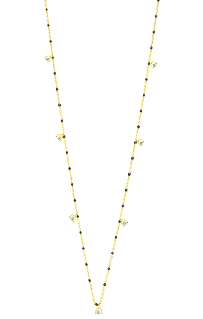 DALE ENAMEL CHAIN WITH STATIONED CHARMS NECKLACE