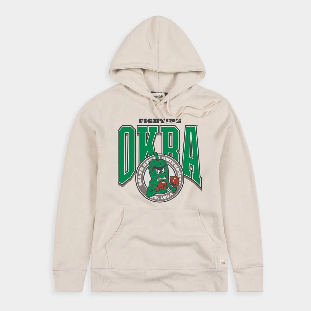 Delta State Fighting Okra Vintage Varsity-Style Hoodie