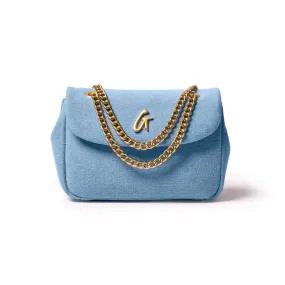 DENIM MINI CLASSIC FLAP BAG-GOLD