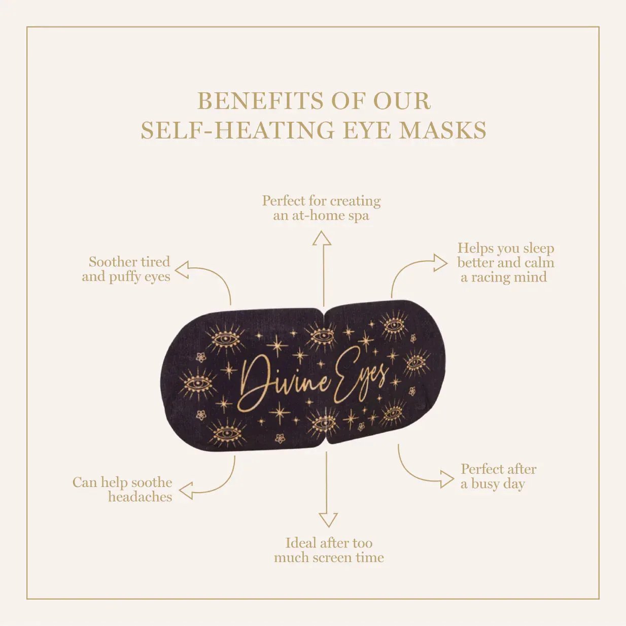 Divine Eyes Self-Heating Eye Mask, 1 ct