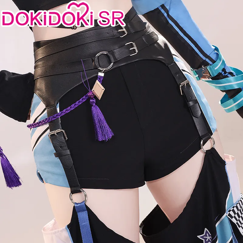 DokiDoki-SR Game Genshin Impact Cosplay Wanderer Doujin Racer Costume Scaramouche Racing Outfit