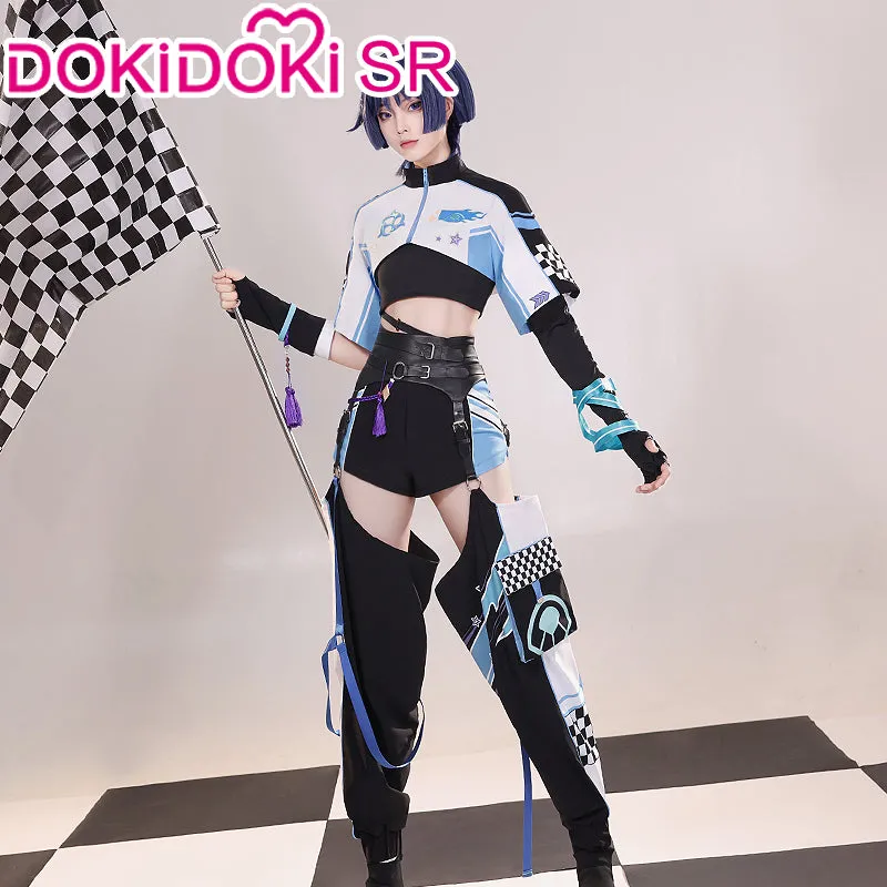 DokiDoki-SR Game Genshin Impact Cosplay Wanderer Doujin Racer Costume Scaramouche Racing Outfit