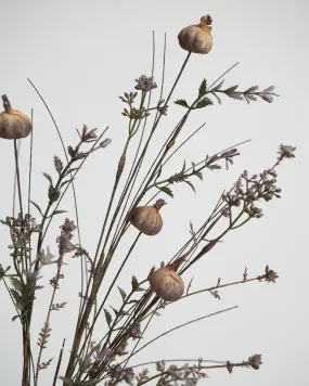 Faux Flower Field Bouquet Papaver Grey