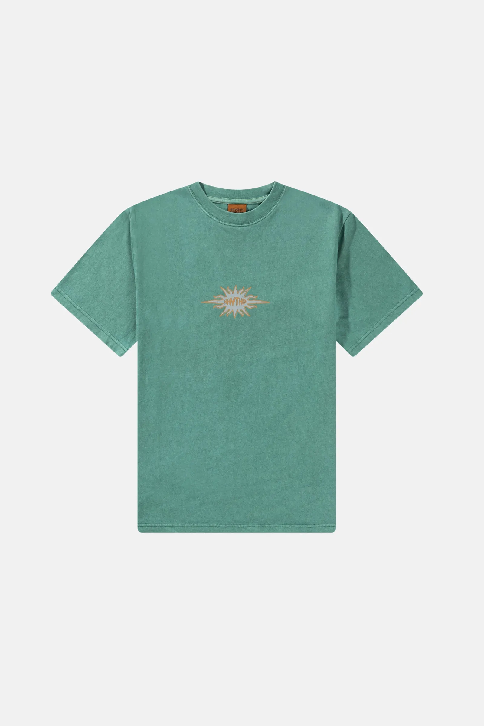 Flame Printed Vintage Ss T Shirt Green