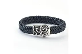 Fleur De Lis Leather Bracelet