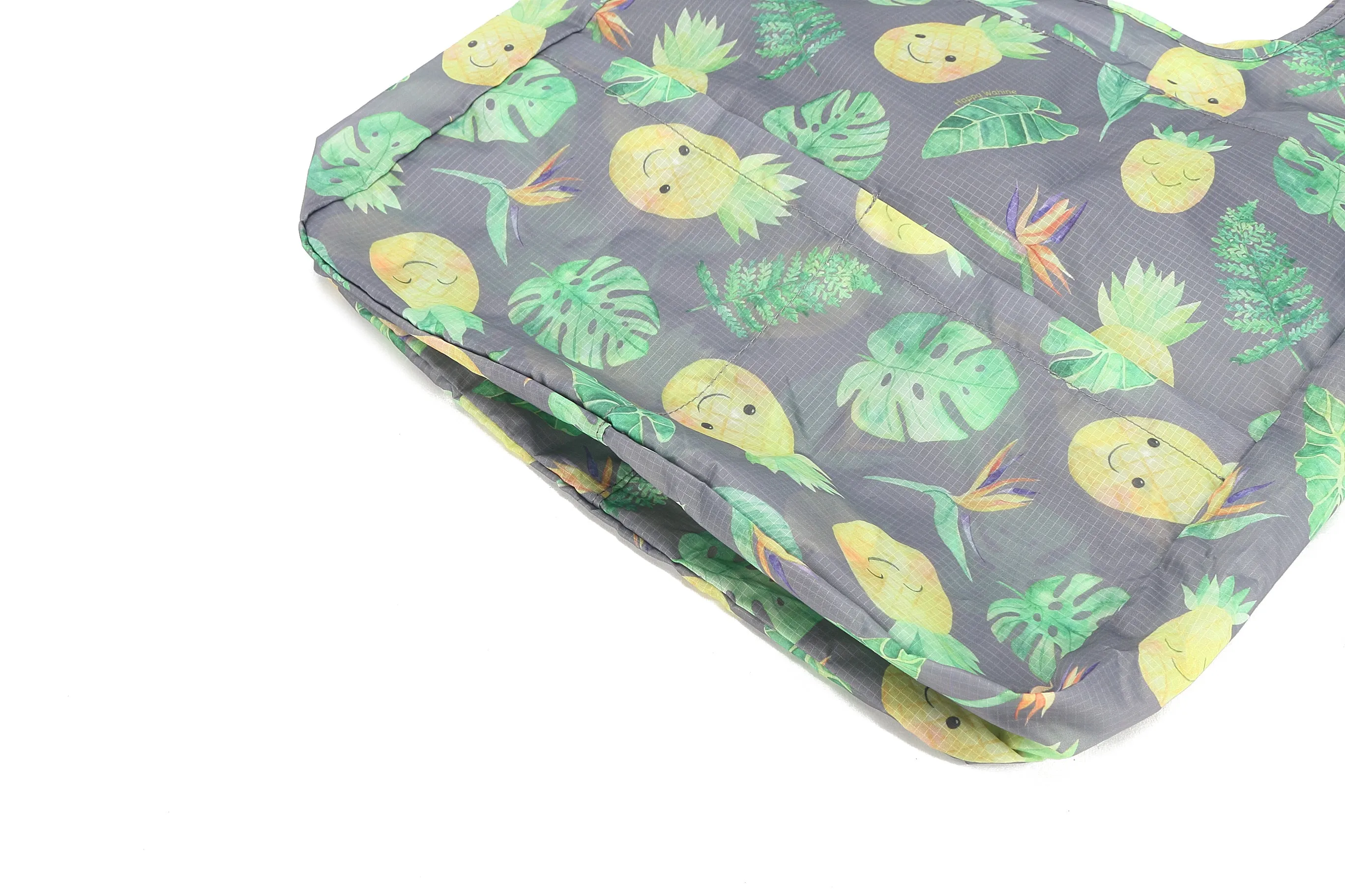 Foldable Bag Jacqueline Pineapple Monstera Grey