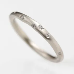 Full Eternity Round Sculpted Diamond Stacking Ring •