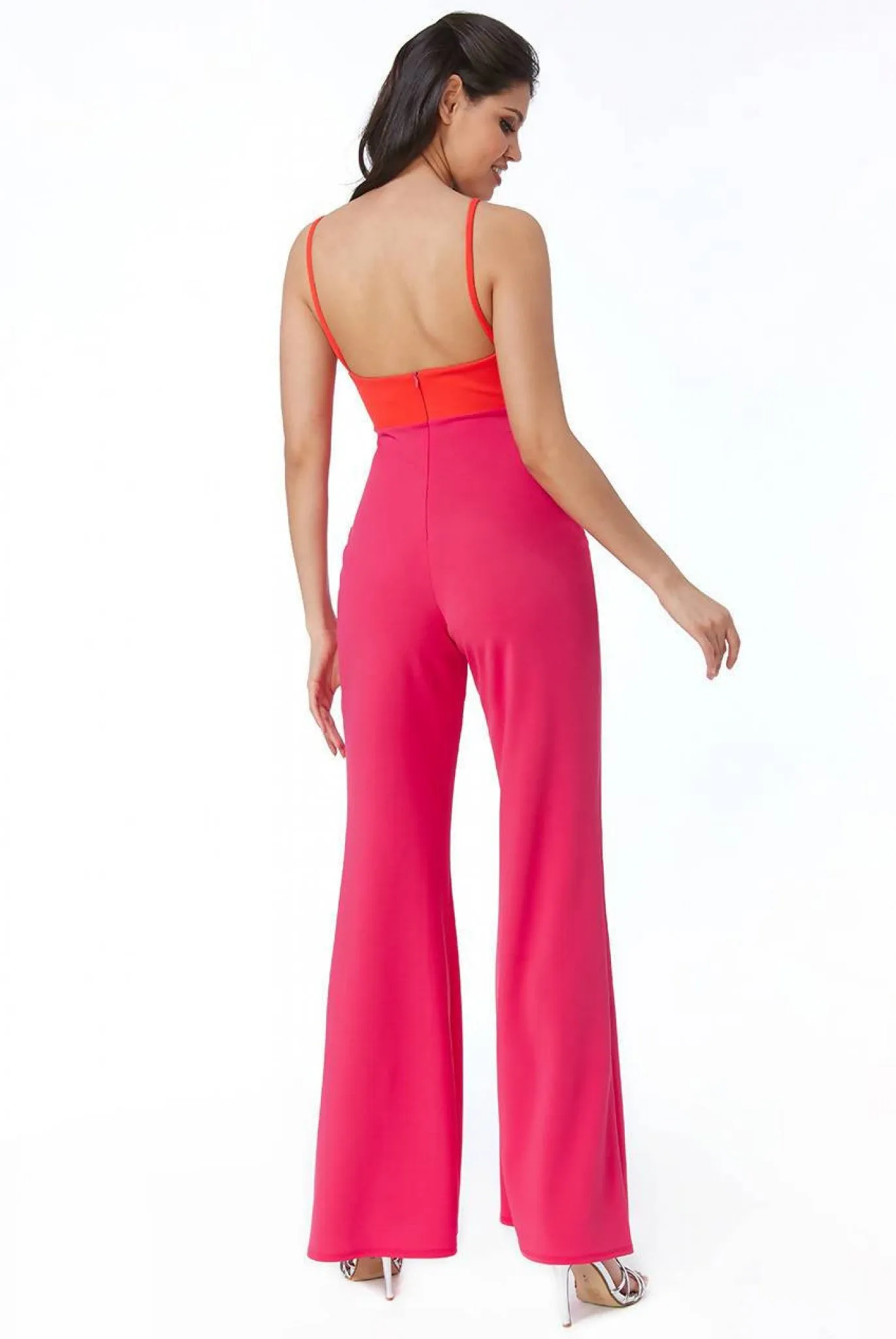 Goddiva Front Bow Tie Jumpsuit