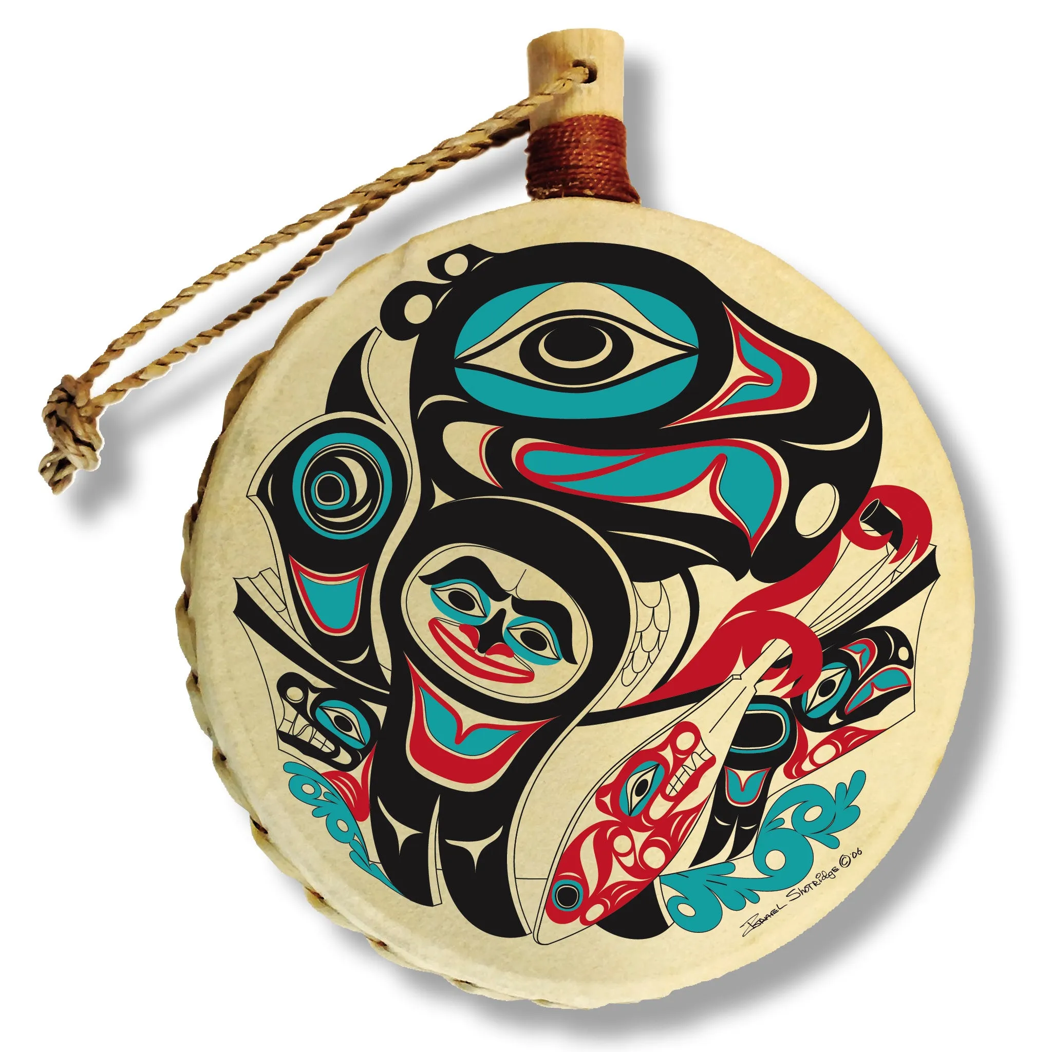 Going to the Potlatch - Holiday Drum Ornament