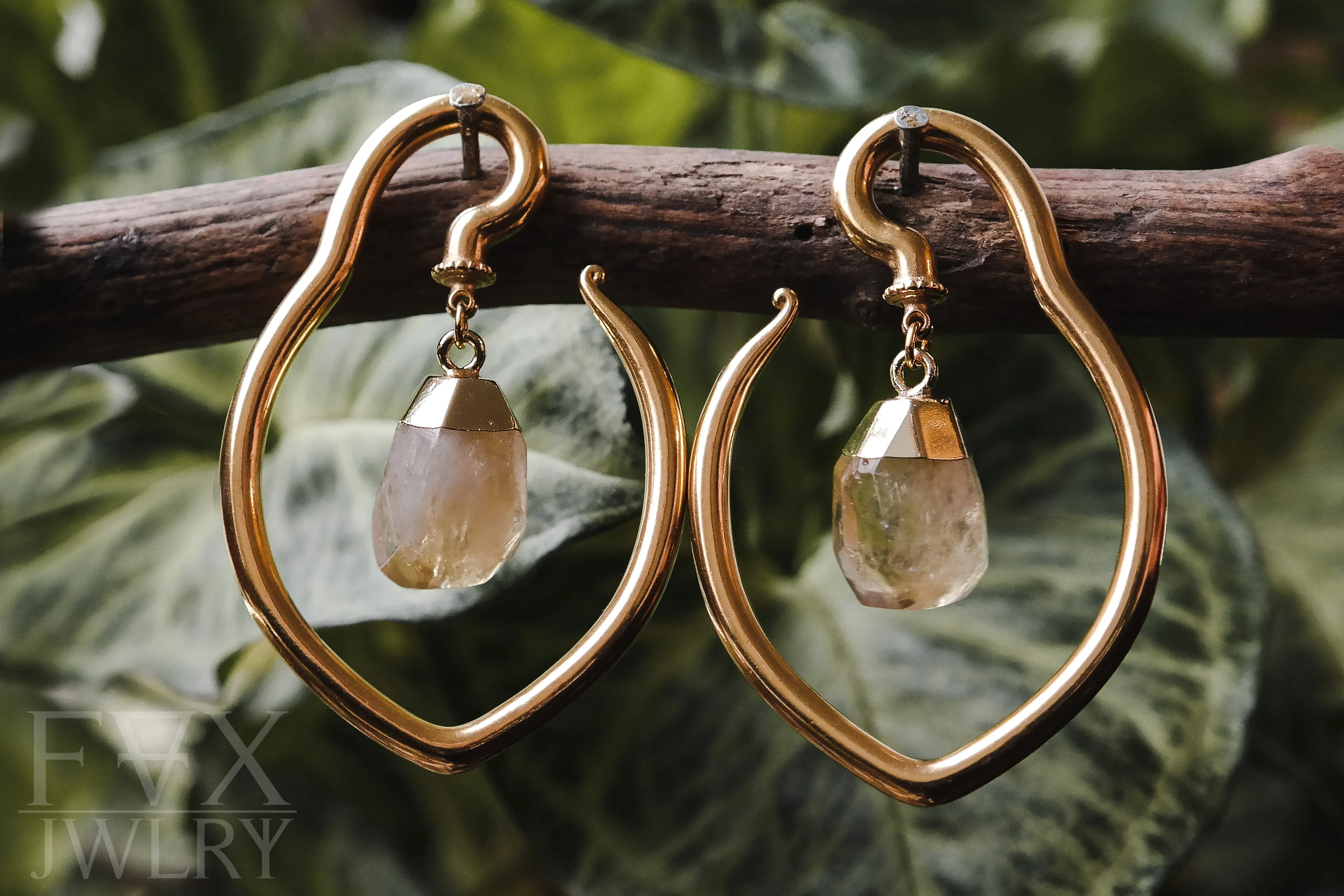 Golden Citrine Ear Hangers