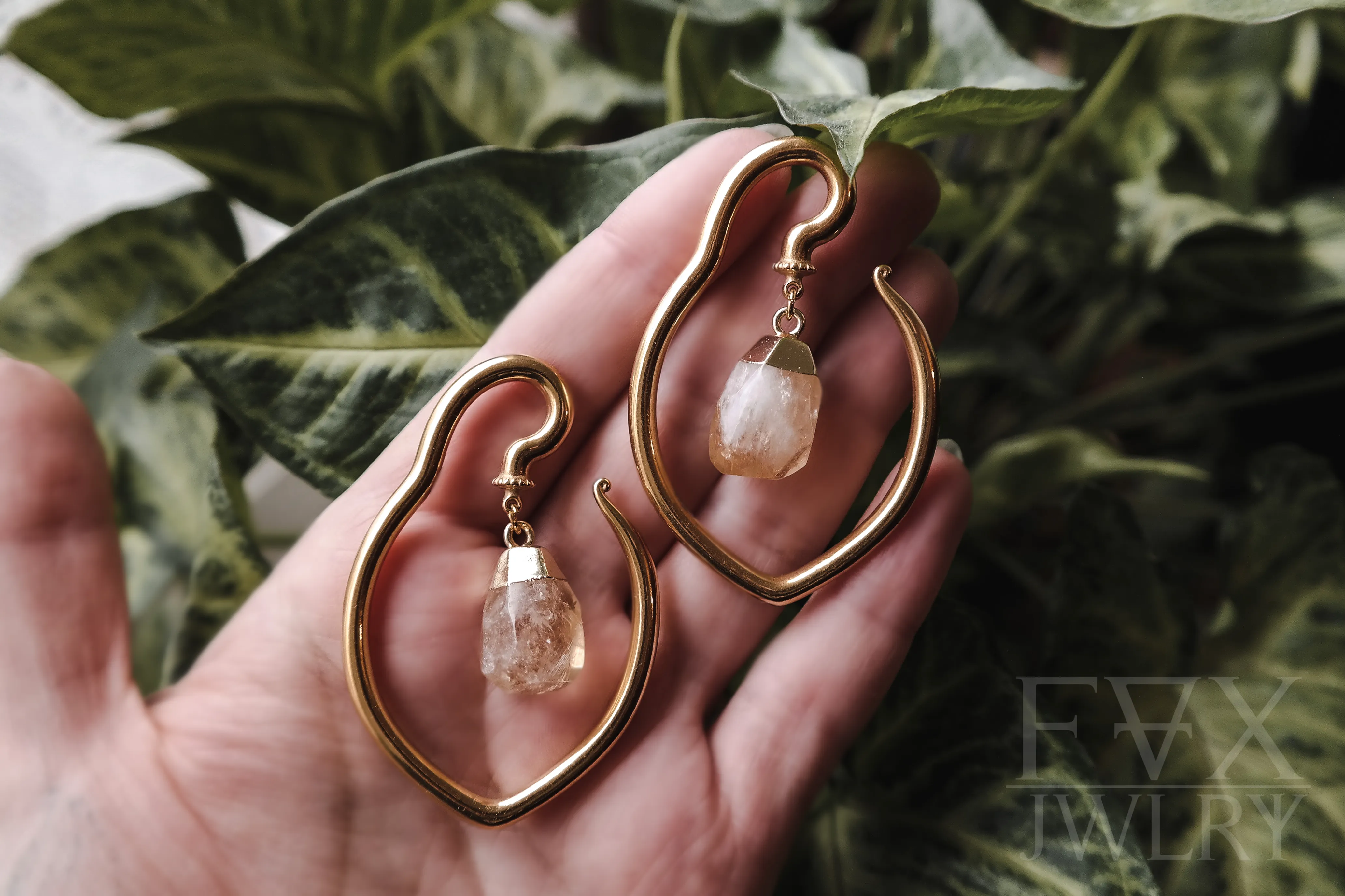 Golden Citrine Ear Hangers